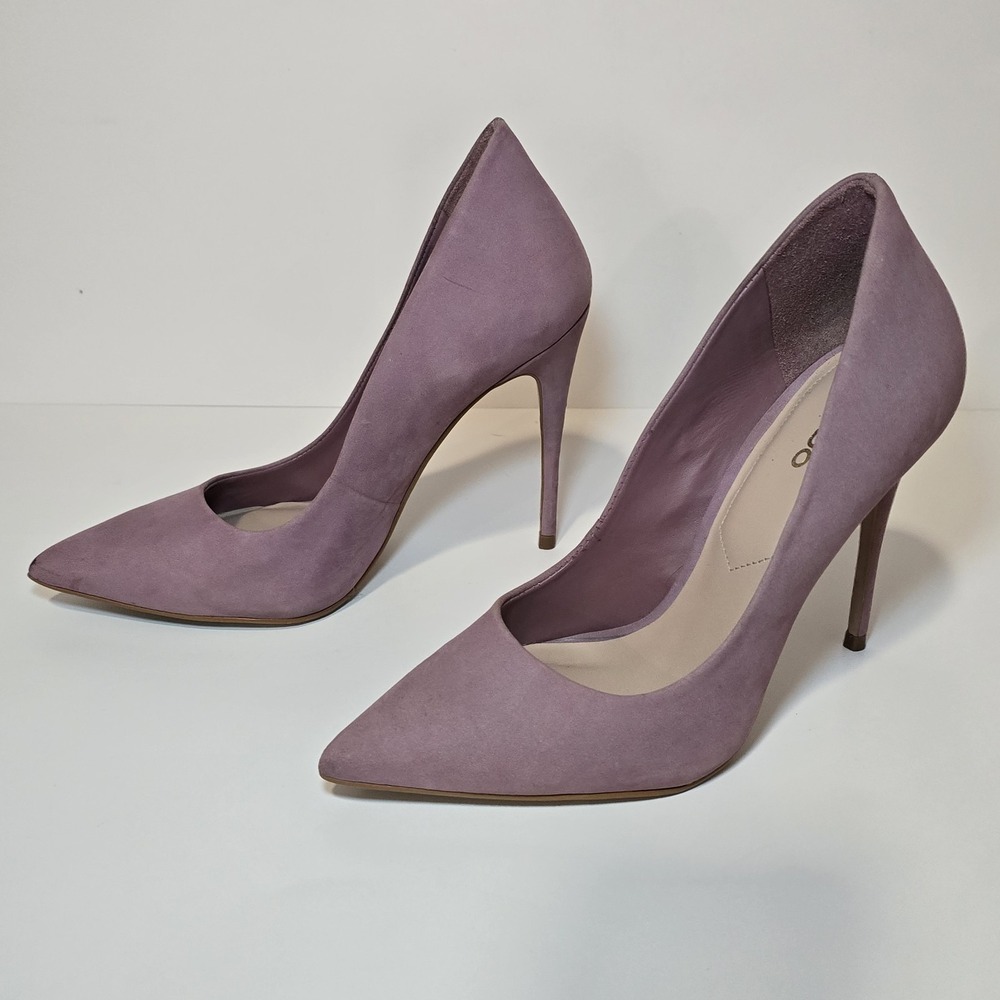 ALDO Womens Lilac Purple Suede Pointed Toe Stiletto Pumps 4" Heels Size